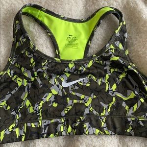 ARMY GREEN NEON NIKE SPORTS BRA